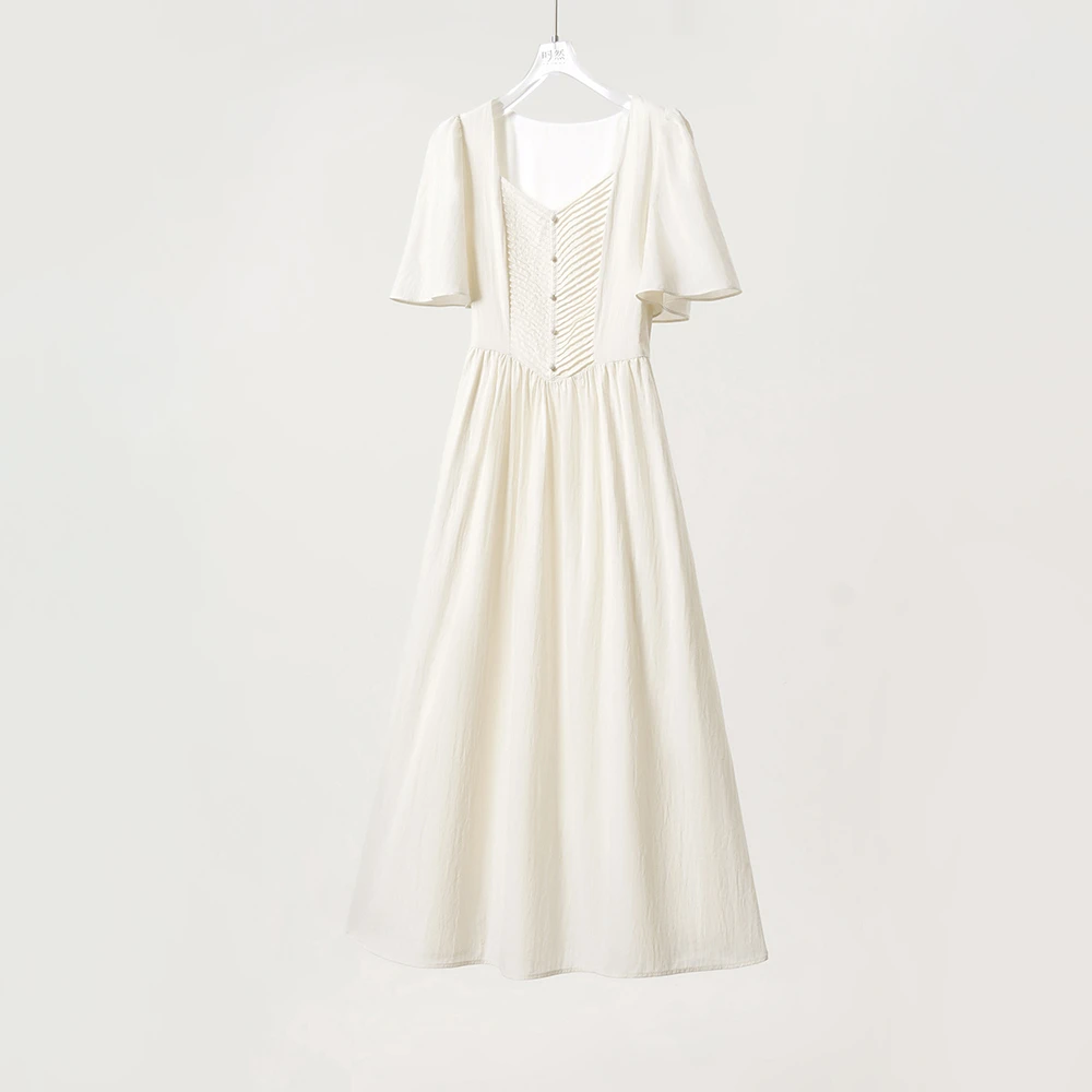 时然微胖大码女装胖妹妹洋气V领收腰显瘦遮肉A字连衣裙0557