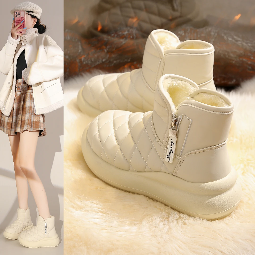 Shuangxing/双星新款冬季防水加绒加厚休闲保暖时尚百搭雪地靴商品图