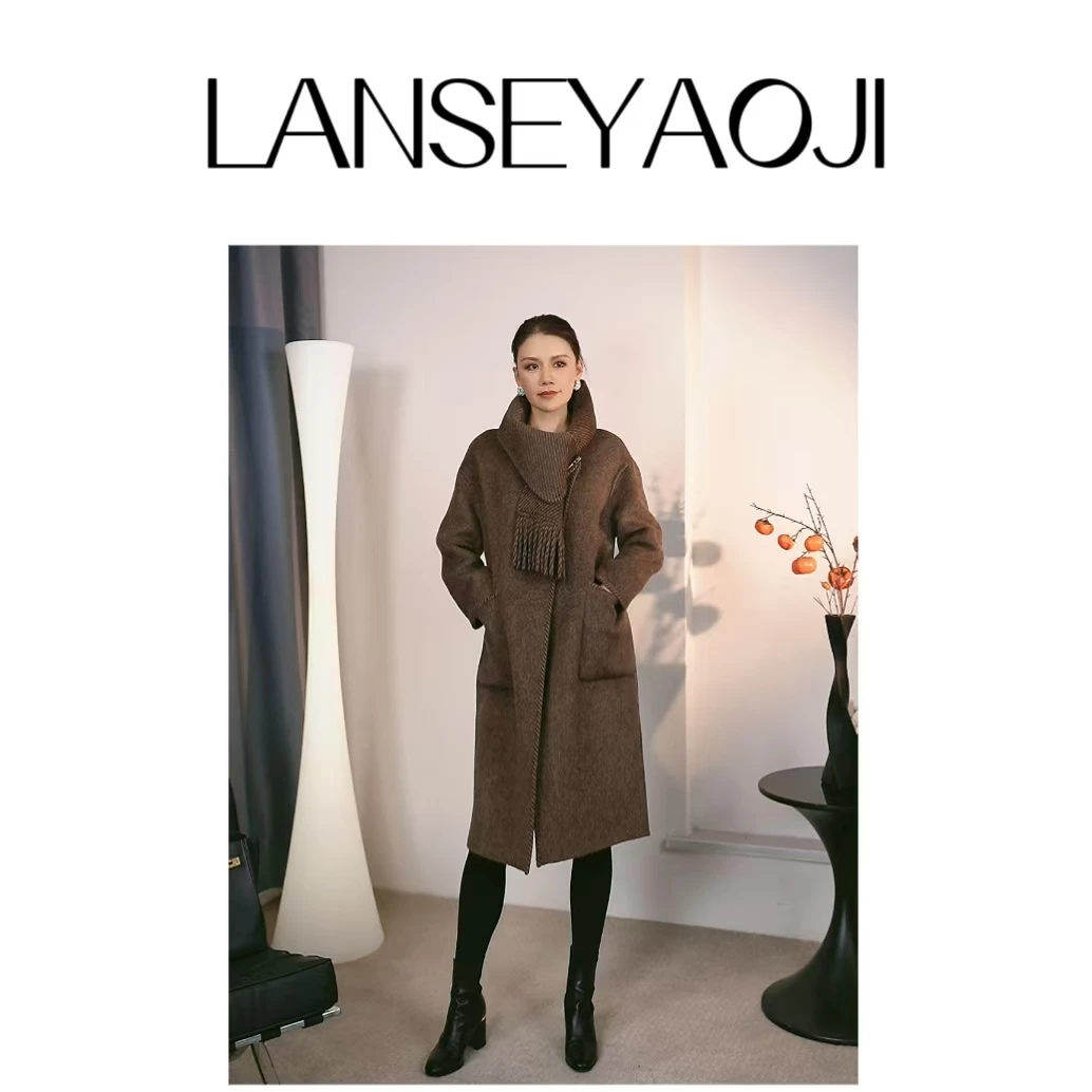 630专场 围巾款气质羊毛大衣