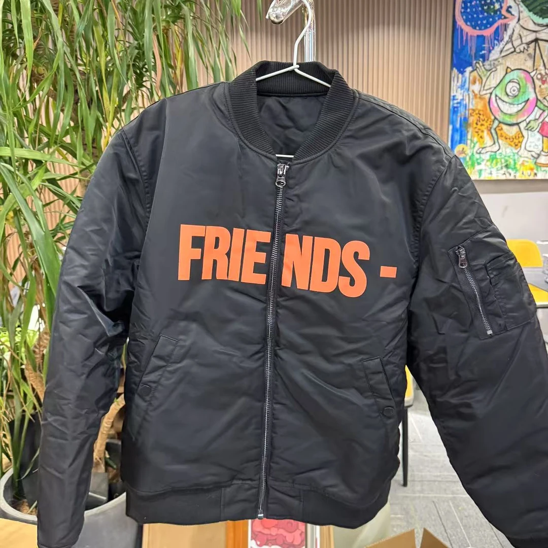 【聚猩03】大V 橙色LOGO 飞行夹克棉服  潮流服饰