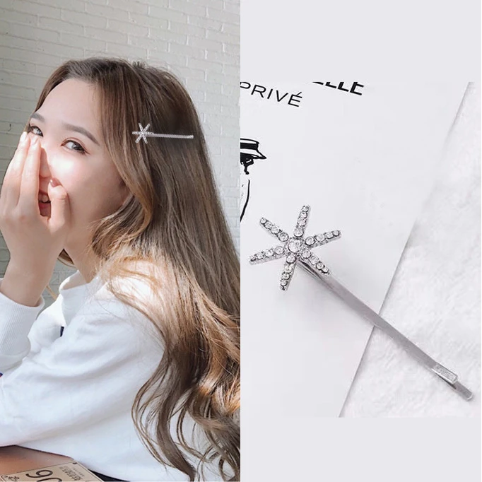 水星星发夹女侧边气质网红2025年新款顶夹刘海发饰一字发夹仙女