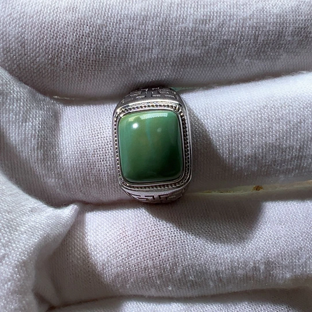绿松石银S925镶嵌戒指