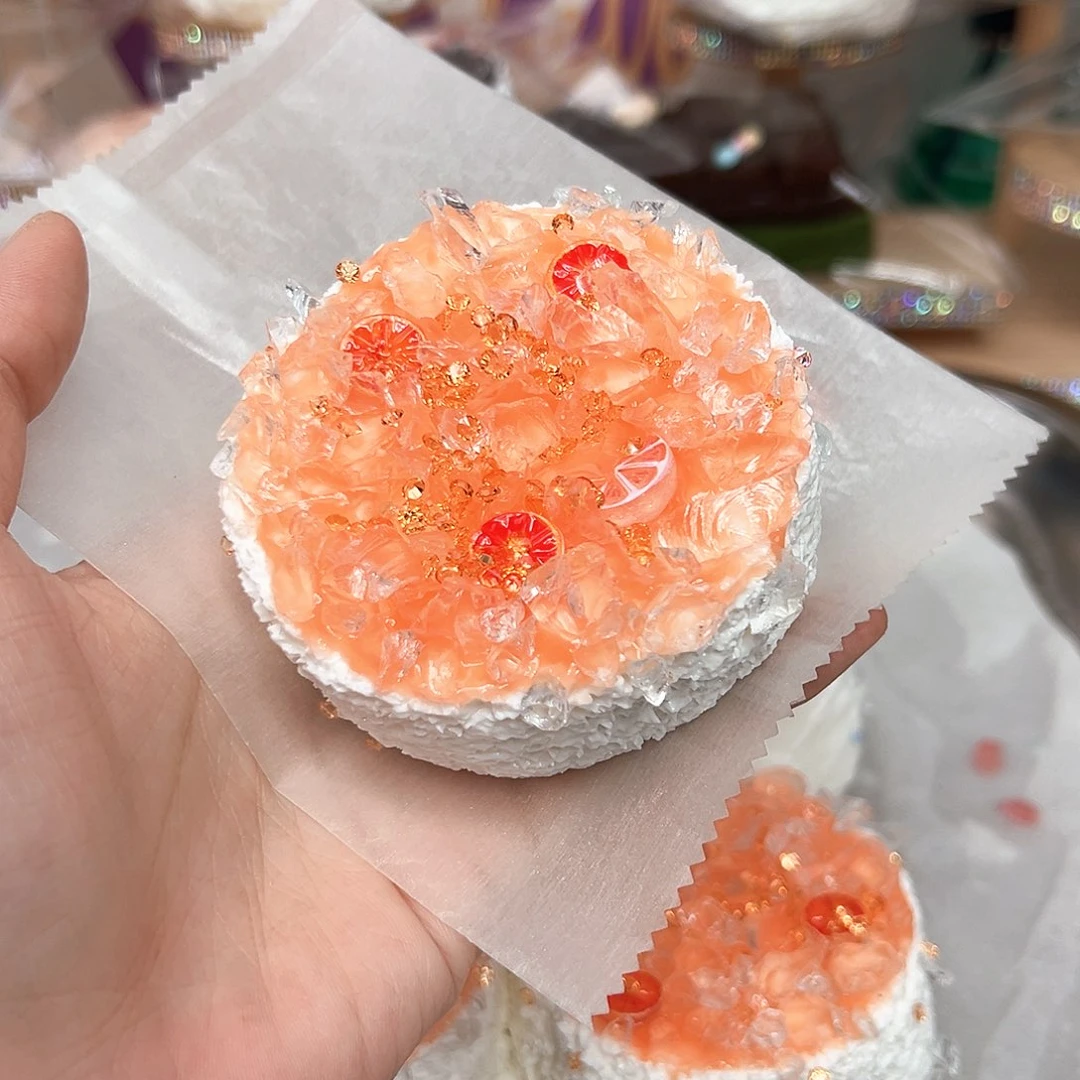 硅胶碎冰西柚色圆吐司160g