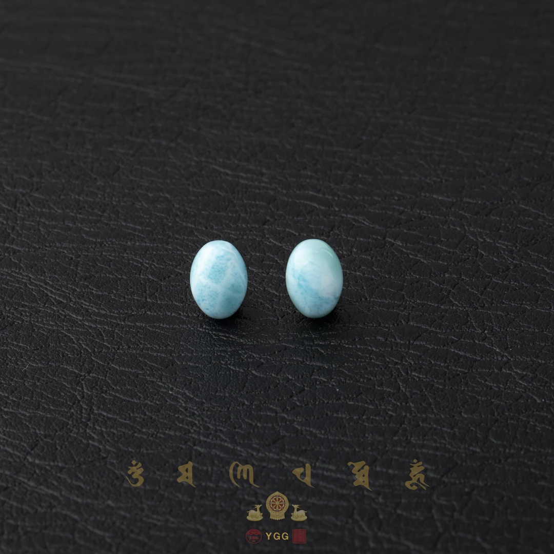Y员格格/海纹石蛋面耳钉/UBGR02（多样性发）