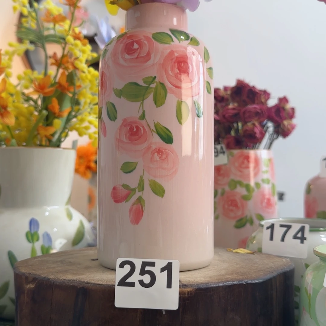摆件景德镇手绘陶瓷花瓶摆件无孔