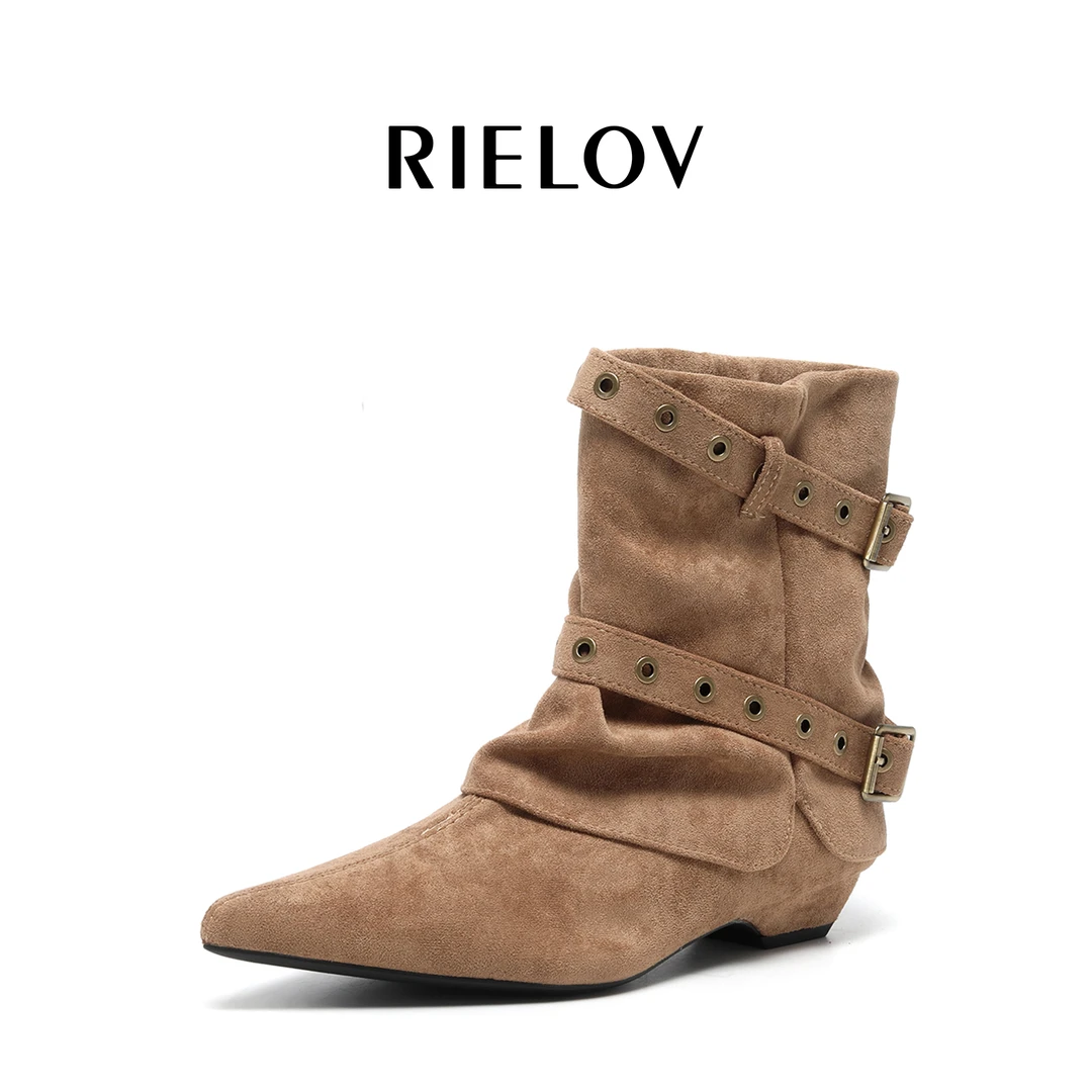 RIELOV【婷婷·维也纳】增高3+3cm时尚百搭女士时装靴8837-8