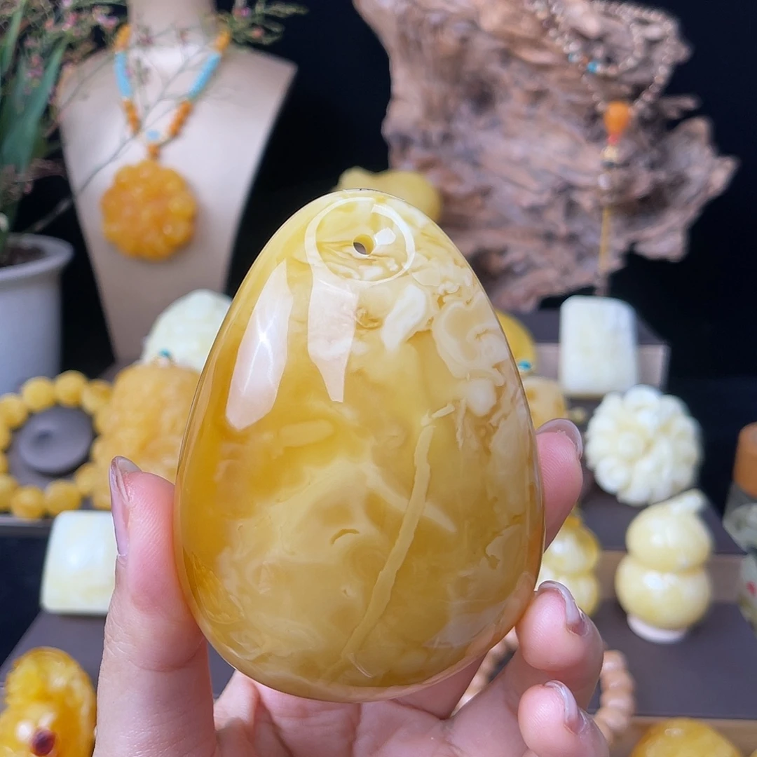 琥珀未镶嵌珠宝奇石花粉