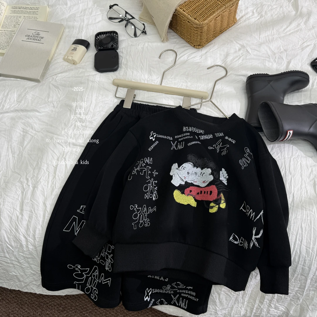 小马家2025秋款新款运动套装D-6360欧若风穿搭男女款两件套洋气