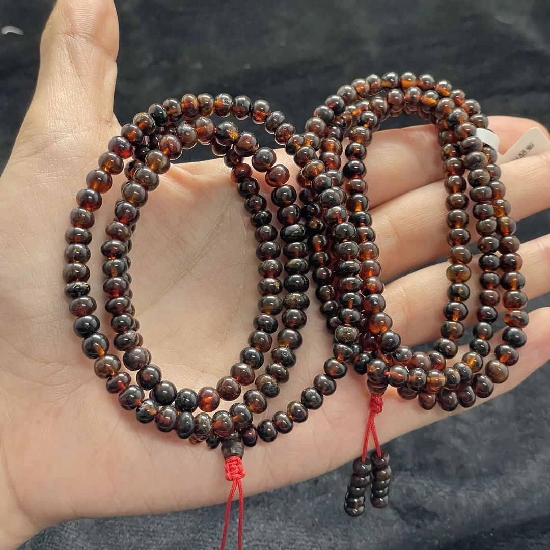 【曹掌柜精选】16 G91239-抚顺琥珀脖挂-多样性发其一-尺寸5mm+