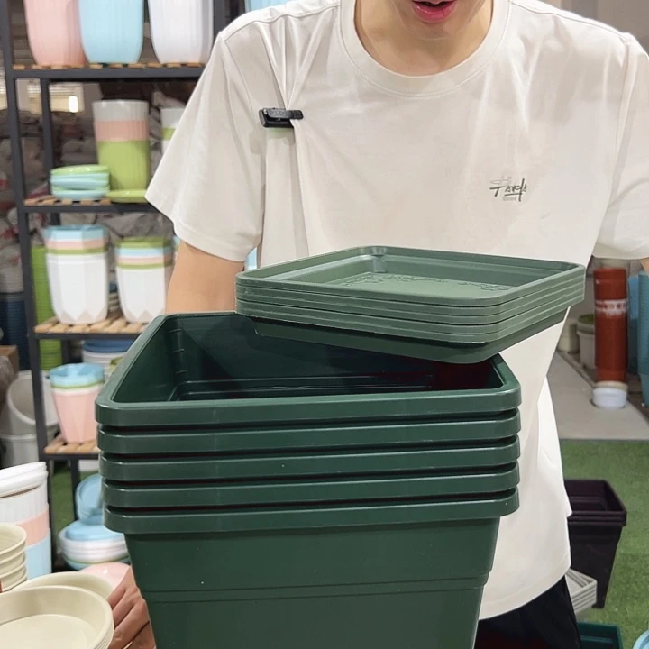 方盆口23高26军绿带托5只