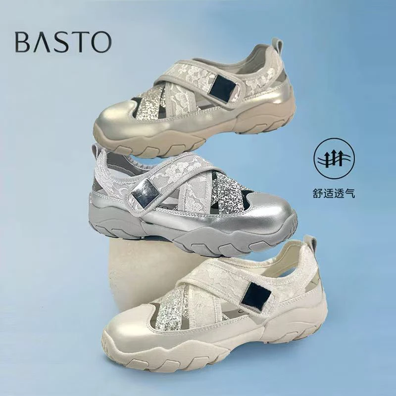 【小星河】百思图2025年夏季新款时尚水钻透气德迅鞋休闲鞋D3370BM5