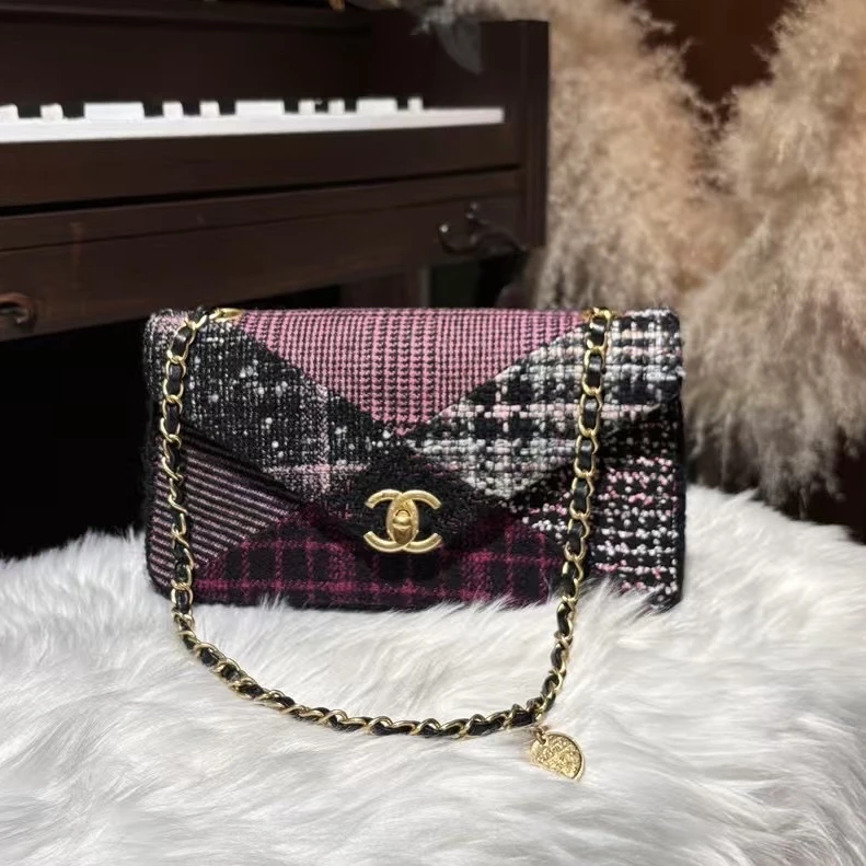 全新未使用 Chanel/香奈儿 22K斜纹毛呢拼接CF