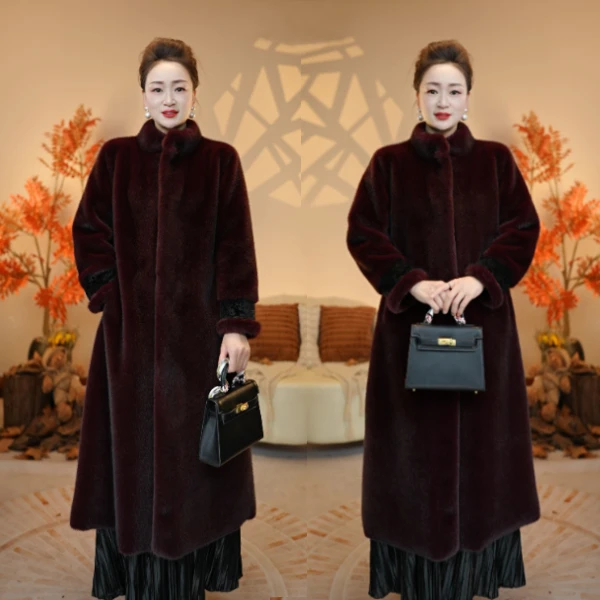 【LADYSHIP贵夫人】新款皮毛一体双面穿冬季【华东总仓X】长款外套