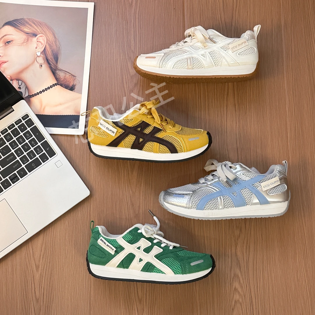 欧若风元气~潮范阿甘鞋2025春夏新款德训鞋休闲时尚百搭厚底女鞋