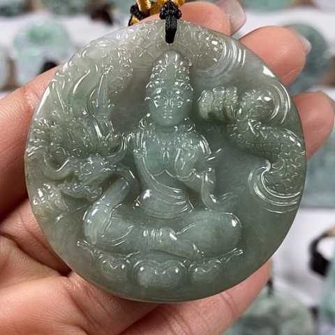 翡翠颈饰未镶嵌玉龙观音福利