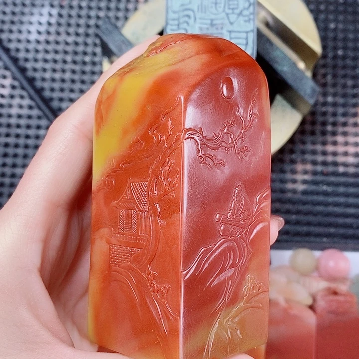 寿山石现场直播手工