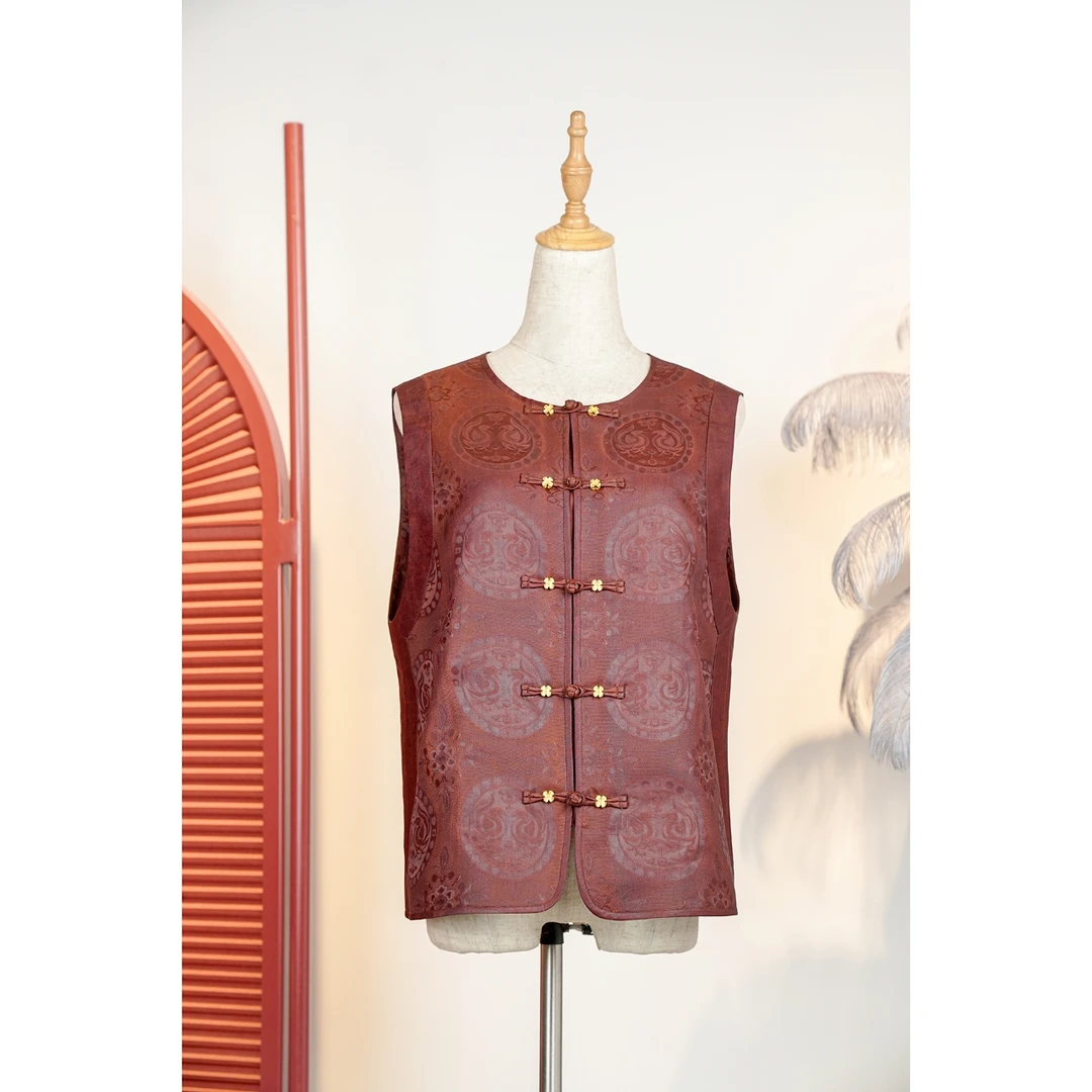 【万象有衣】连珠对雀-原创设计师款马甲-7688