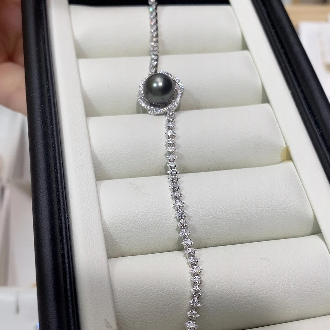 海水珍珠银S925镶嵌手绳