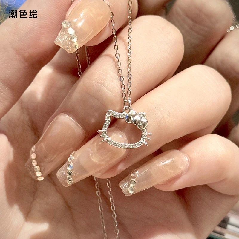 潮色绘 坠链均925银合成锆石 hellokitty项链轻奢小众送女友礼物