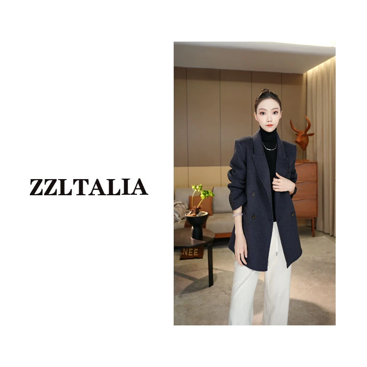 设计师大衣轻奢气质厂家溯源百搭短款西装毛呢外套q170002p