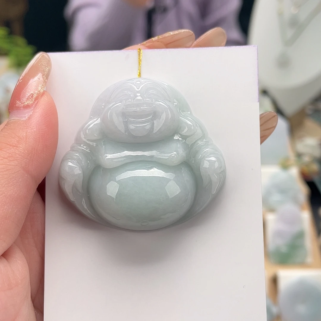 翡翠未镶嵌颈饰佛公