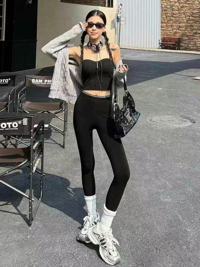 ［家淇定制］新款韩版百搭修身显瘦时尚女防晒弹力云朵裤瑜伽裤6398