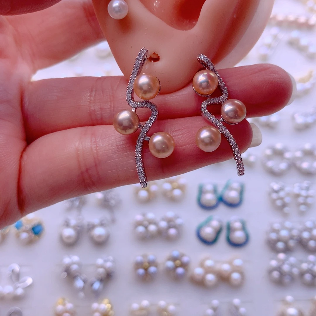 耳饰合金淡水珍珠