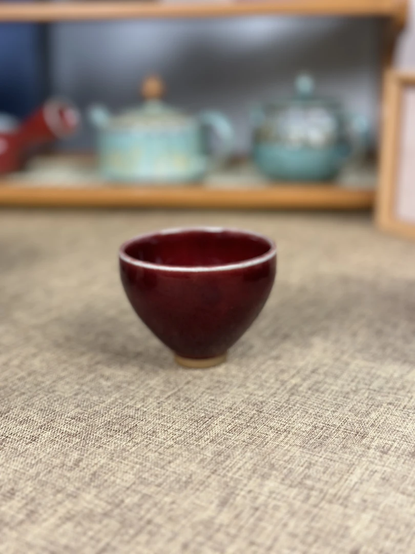 钧瓷手拉坯鸡血红主人杯50ml（福利）