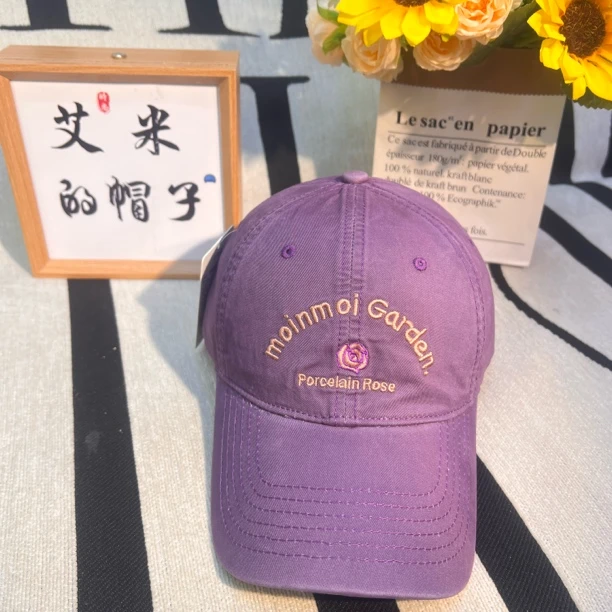 【玫瑰棒球帽】2025新款刺绣红色男女鸭舌宽檐大头围显脸小百搭Y-01