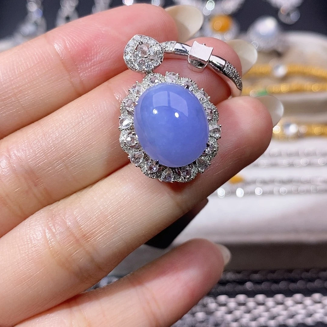 翡翠18K金镶嵌颈饰戒指两用款