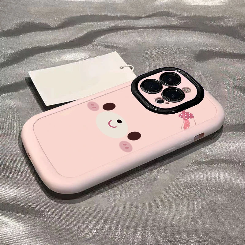 小熊表情适用iphone16promax苹果15/14P手机壳泡芙13p/12/11全包