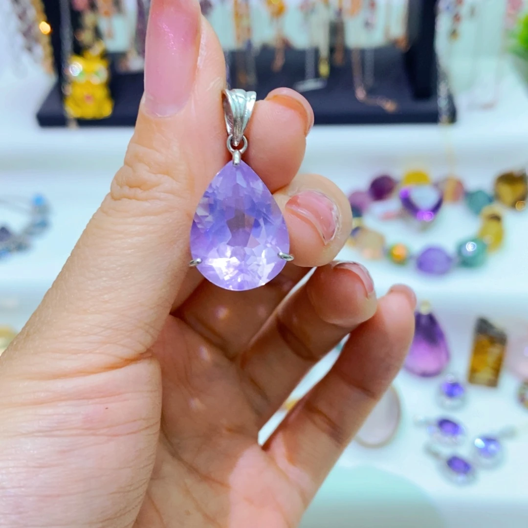 吊坠(赠链)银S925镶嵌紫晶