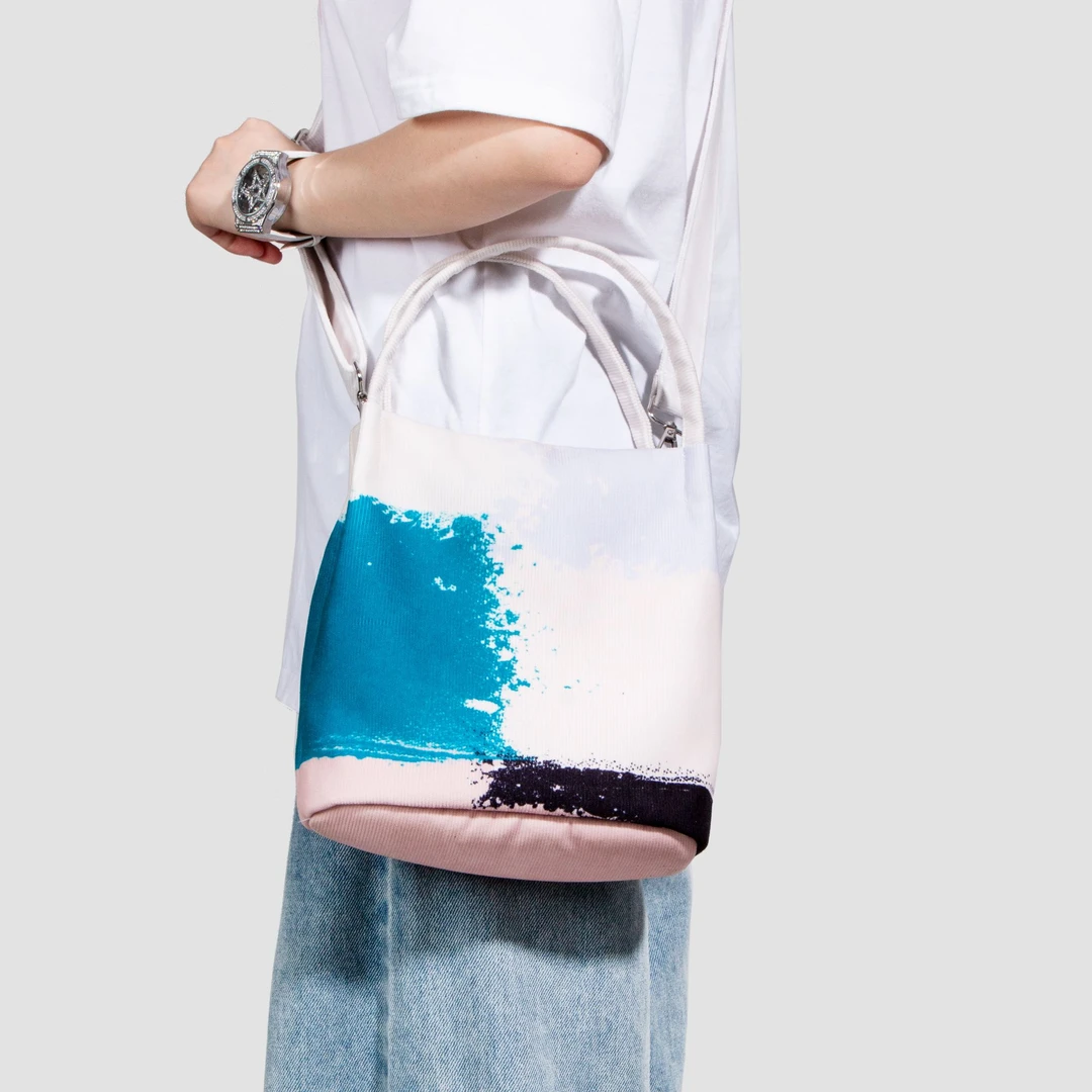 无则艺【小水桶】这家的布包很艺术I小众休闲文艺小众斜挎果粉蓝