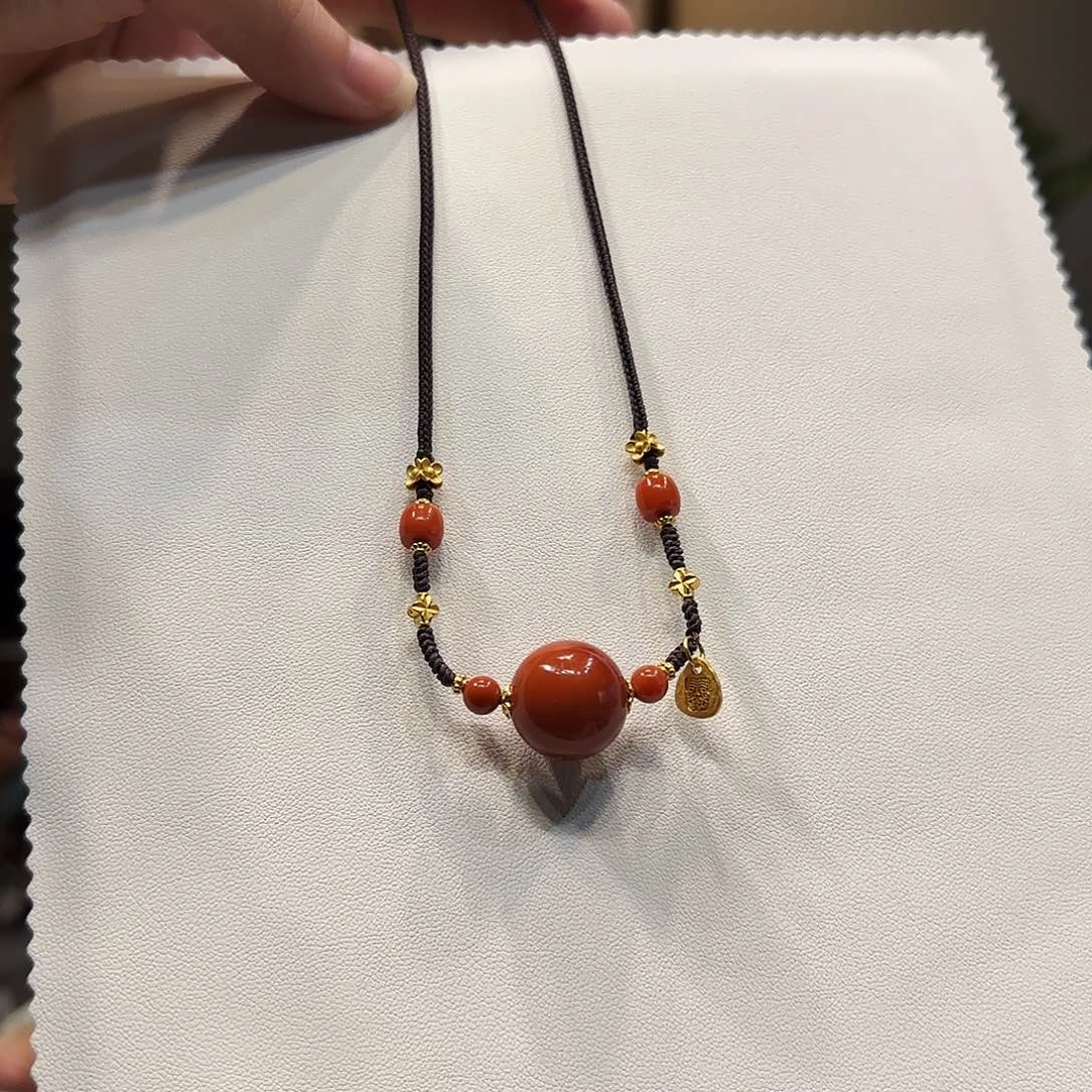 南红玛瑙未镶嵌项链17mm 南红圆珠