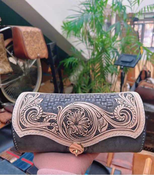 手工雕刻小圆筒包