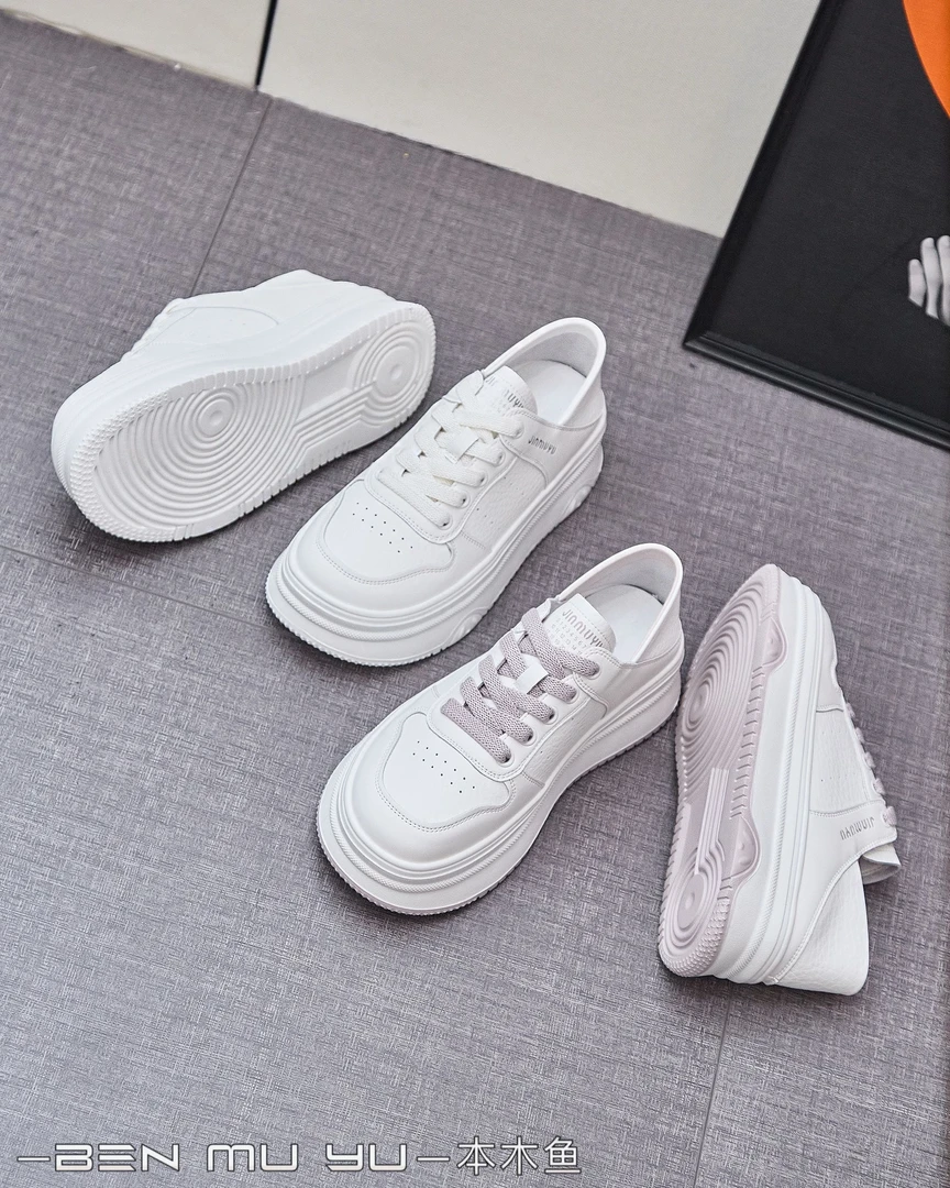 【木草草木6984】时尚百搭厚底小白鞋