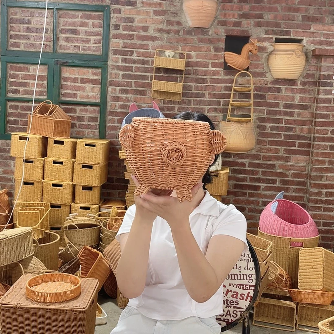 塑料猪猪收纳筐鸡蛋小包