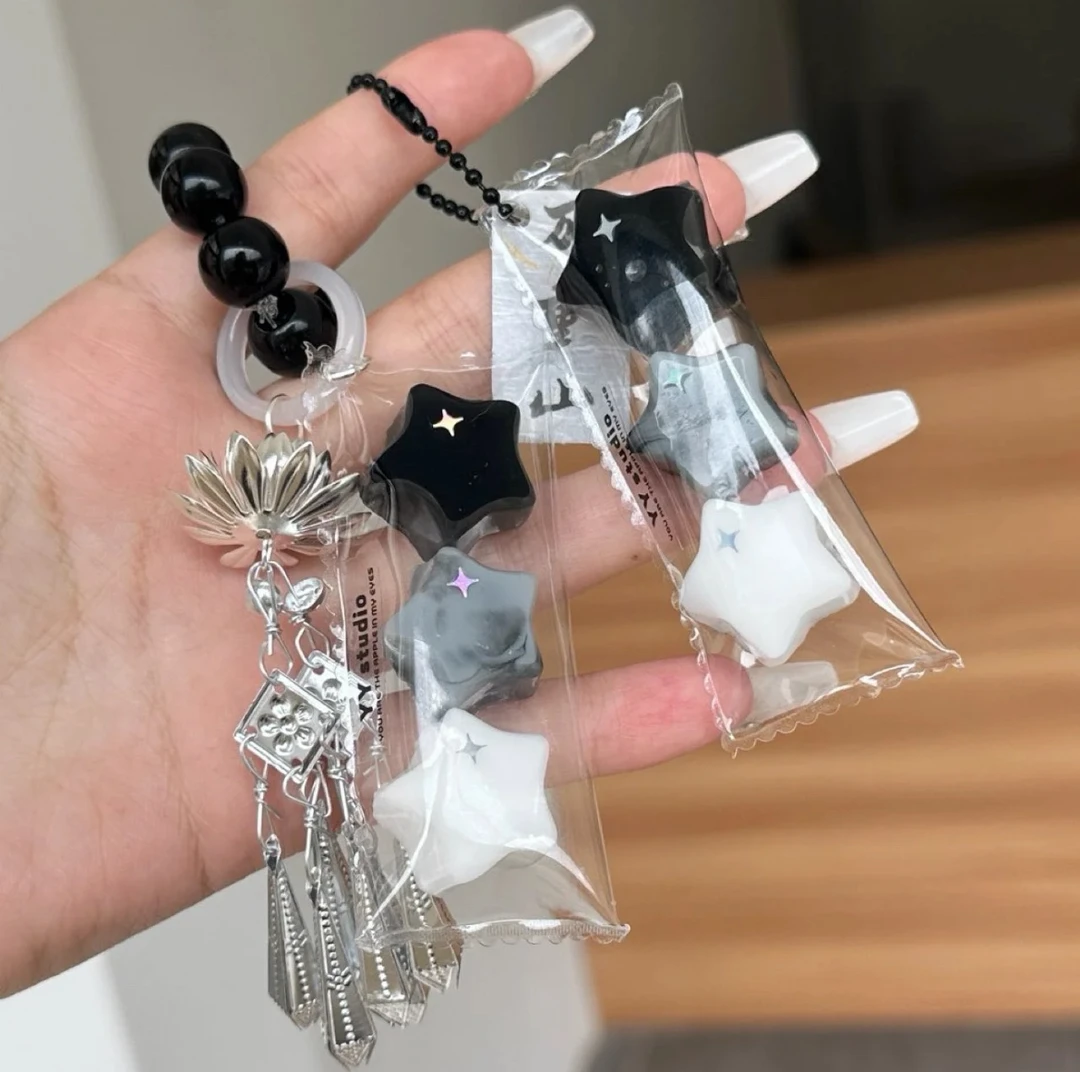 硅胶捏捏·水墨星星三连（挂件另购/晕染随机）