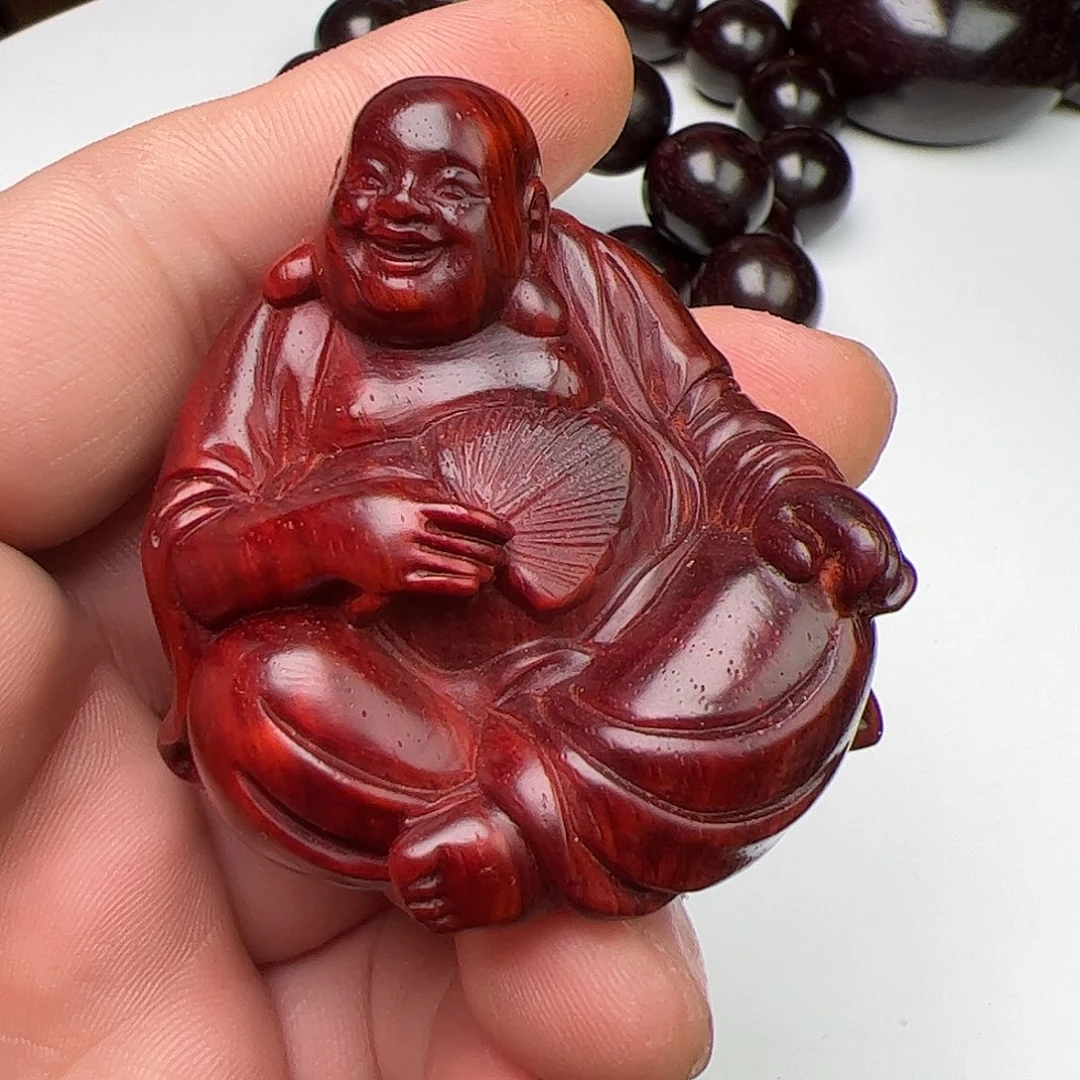 小叶紫檀把件弥勒佛