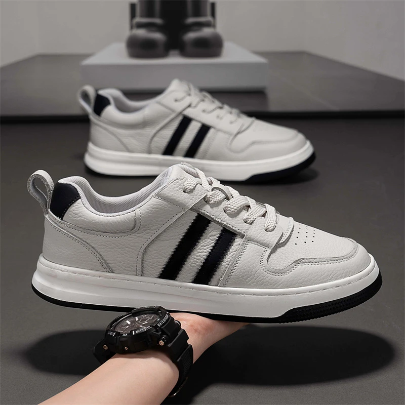 【头层牛皮】2025新款爆款秋季真皮板鞋男生休闲百搭潮小白鞋子潮鞋