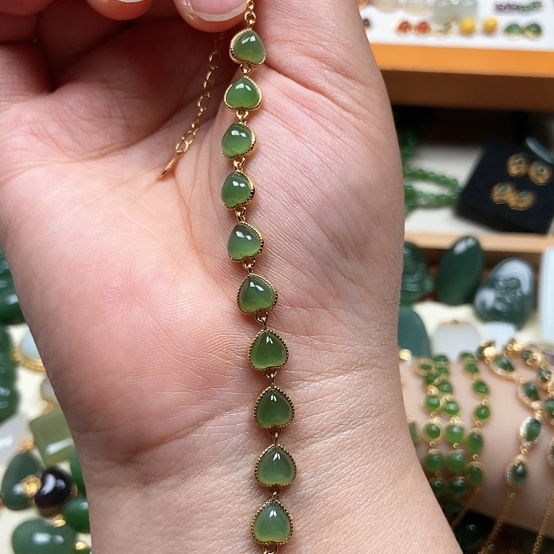 手链银S925镶嵌和田玉