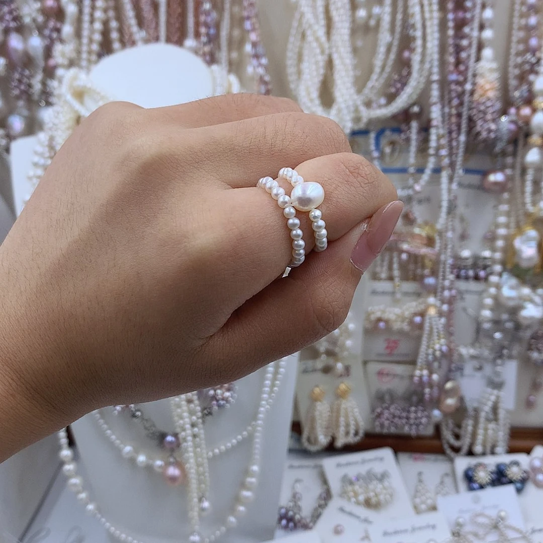 项链银S925镶嵌淡水珍珠