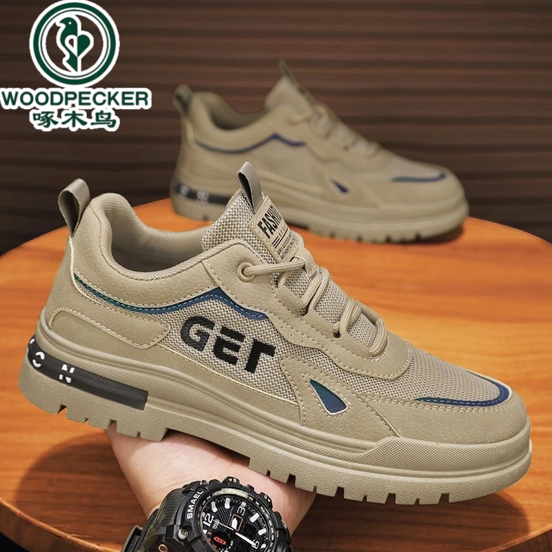 正品啄木鸟2025春季男款新款夏季工装网鞋网面透气男士防滑工作鞋