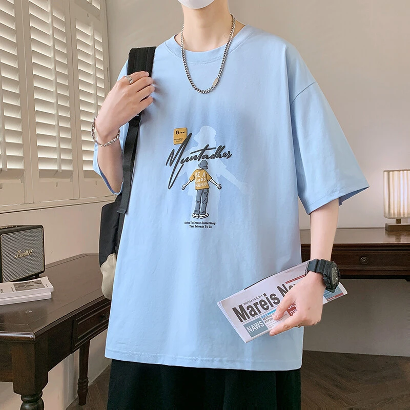 夏季短袖t恤男孩12-15岁初高中学生上衣服14青少年大童夏装T恤