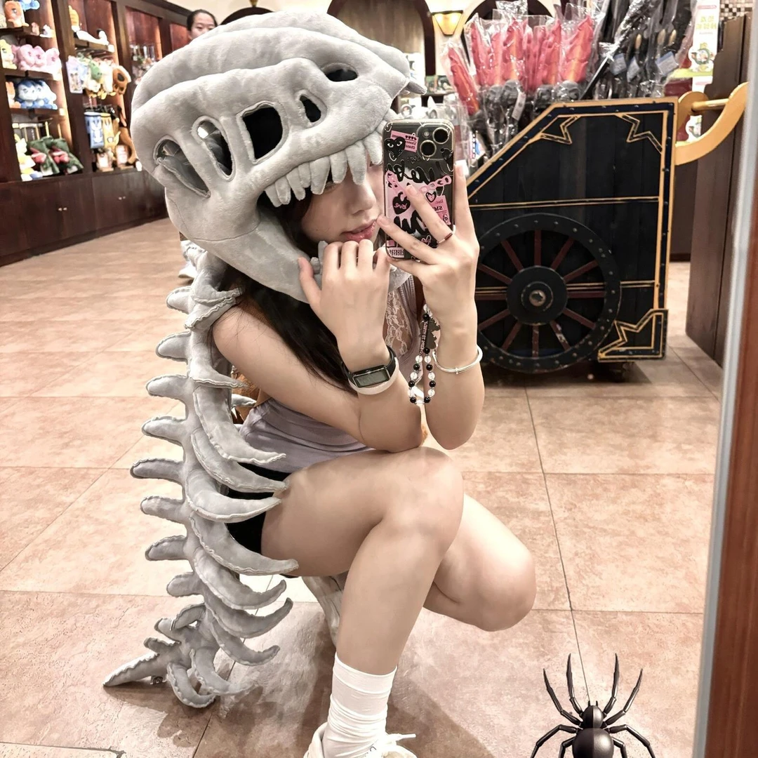 中华恐龙骨架头套恐龙园毛绒好物外骨骼玩偶趣味整蛊创意好玩装扮