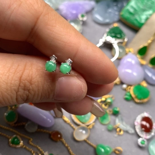 颈饰银S925镶嵌翡翠