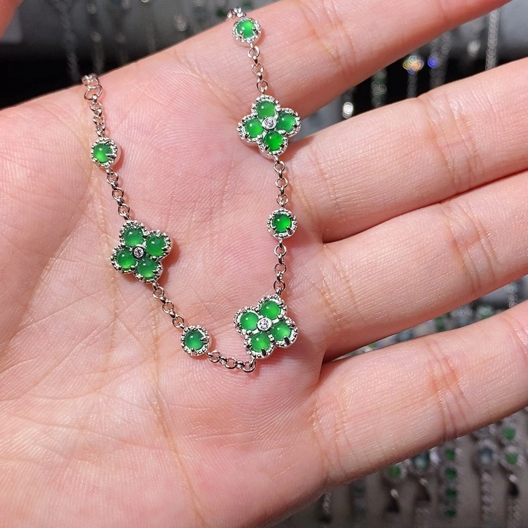 翡翠银S925镶嵌手链