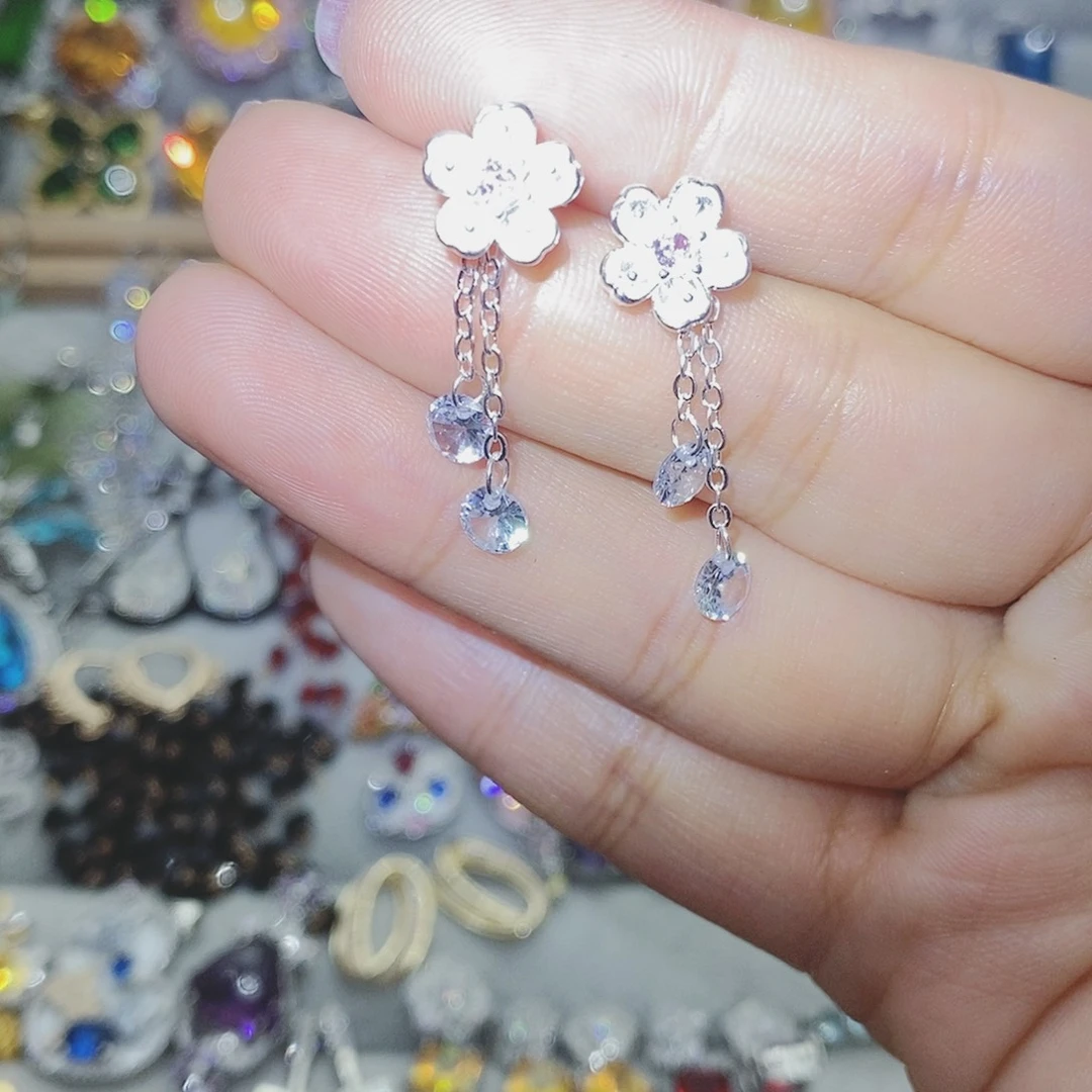 【闪购商品】托帕石耳饰银S925镶嵌