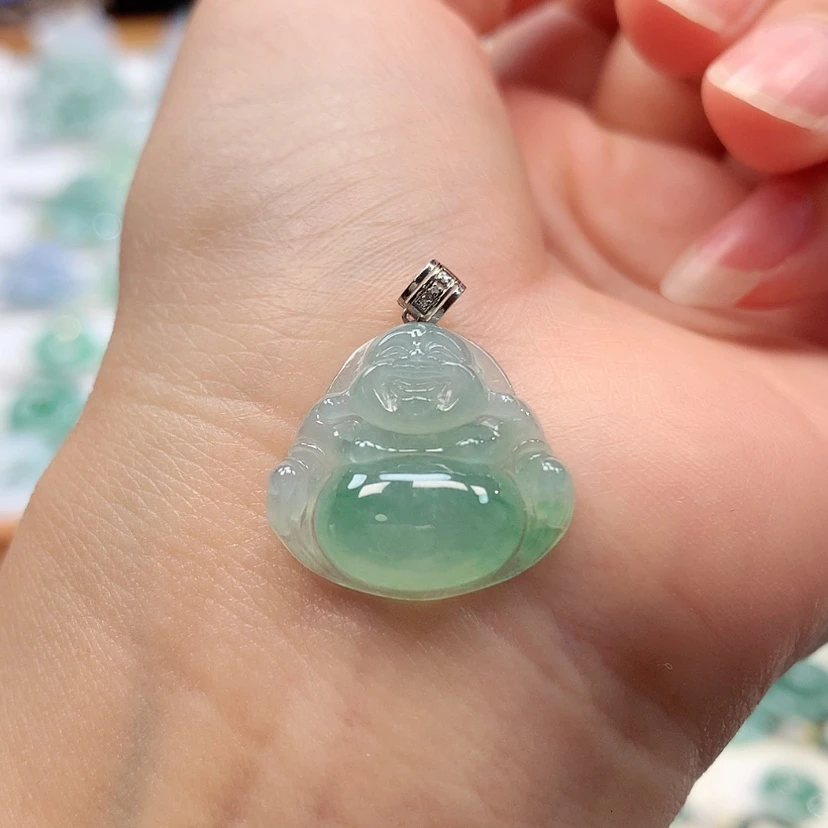 【闪购商品】翡翠18K金镶嵌吊坠(赠链)