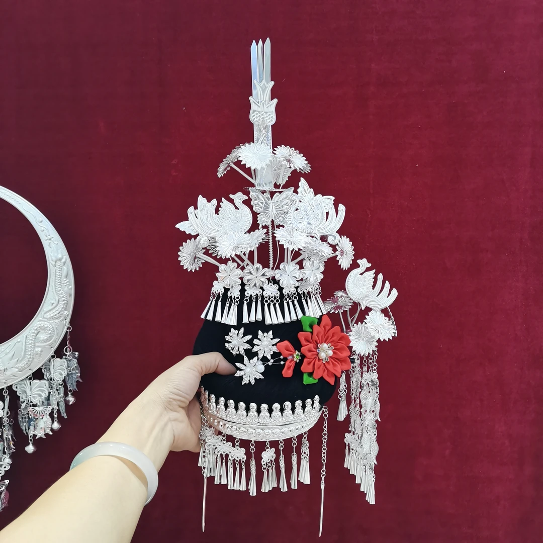 新款少数民族银饰头饰发饰各个民族都可以戴新品苗族头饰民族风